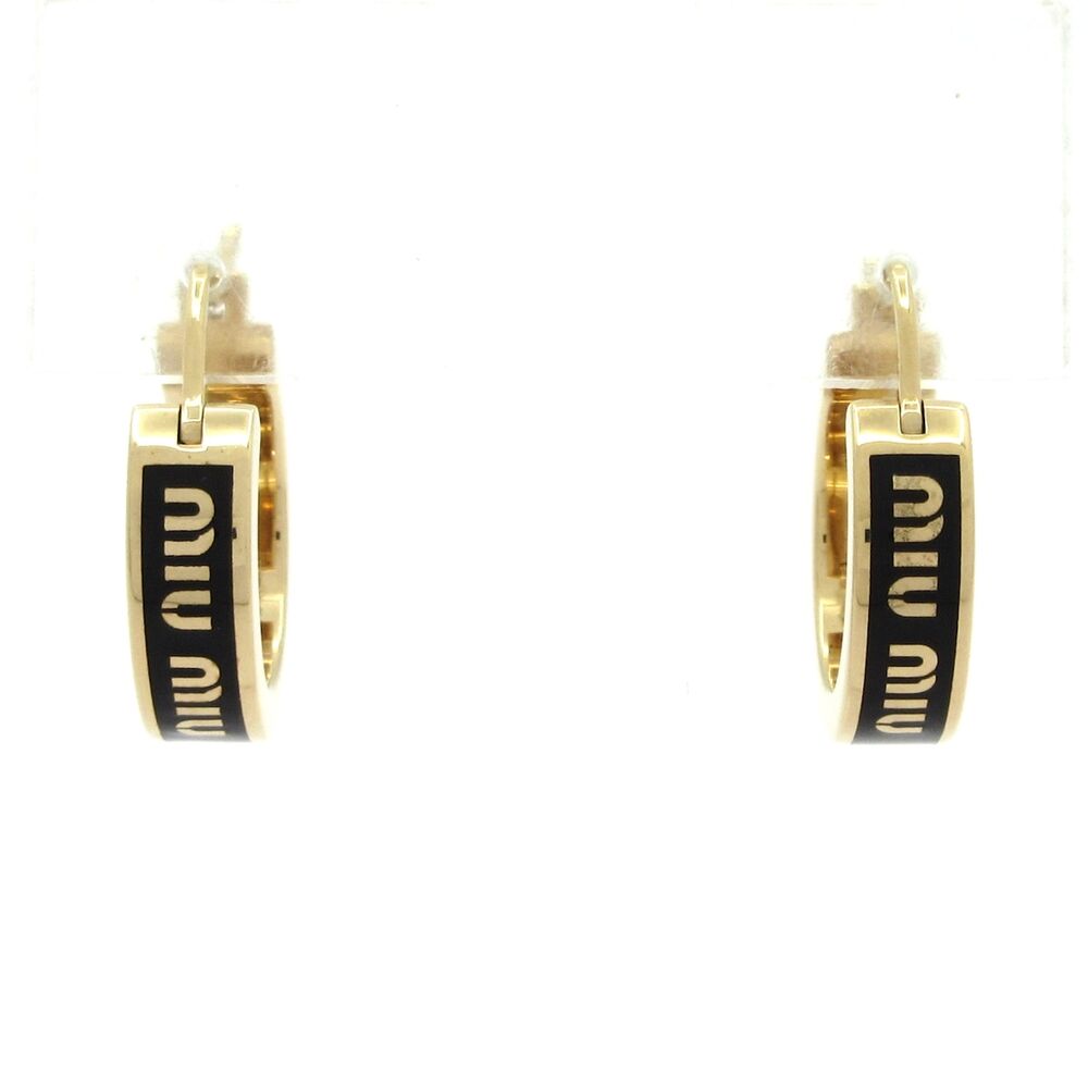 Miu Miu Earrings Black Gold